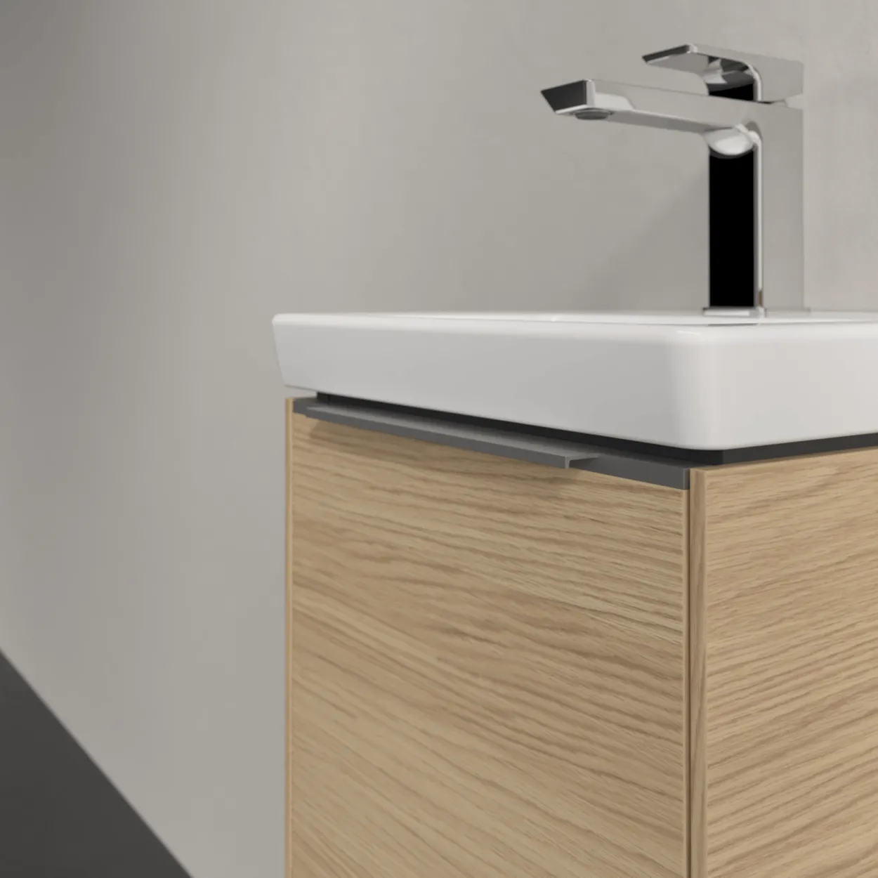 V&b subway 3.0 servantskap 35x42 høyre nordic oak håndtak i krom