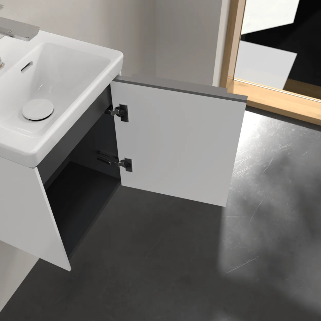 V&b subway 3.0 servantskap 35x42 høyre pure white håndtak i krom