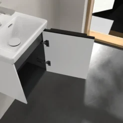 V&b subway 3.0 servantskap 35x42 høyre pure white håndtak i volcano black