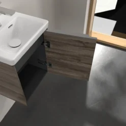 V&b subway 3.0 servantskap 35x42 høyre stone oak håndtak i krom