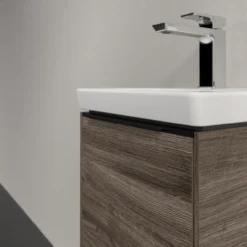 V&b subway 3.0 servantskap 35x42 høyre stone oak håndtak i volcano black