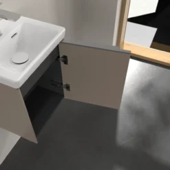 V&b subway 3.0 servantskap 35x42 høyre taupe håndtak i krom