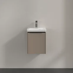 V&b subway 3.0 servantskap 35x42 høyre taupe håndtak i volcano black
