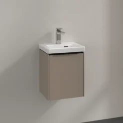 V&b subway 3.0 servantskap 35x42 høyre taupe håndtak i volcano black