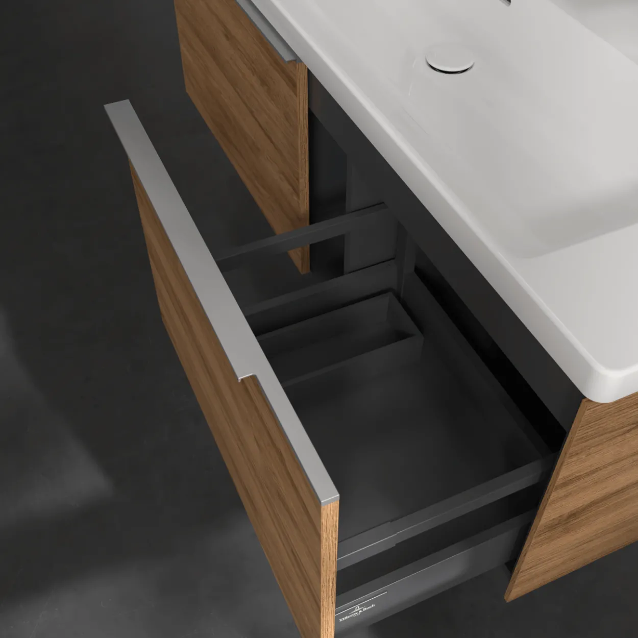 V&b subway 3.0 servantskap 127x42 kansas oak håndtak i krom