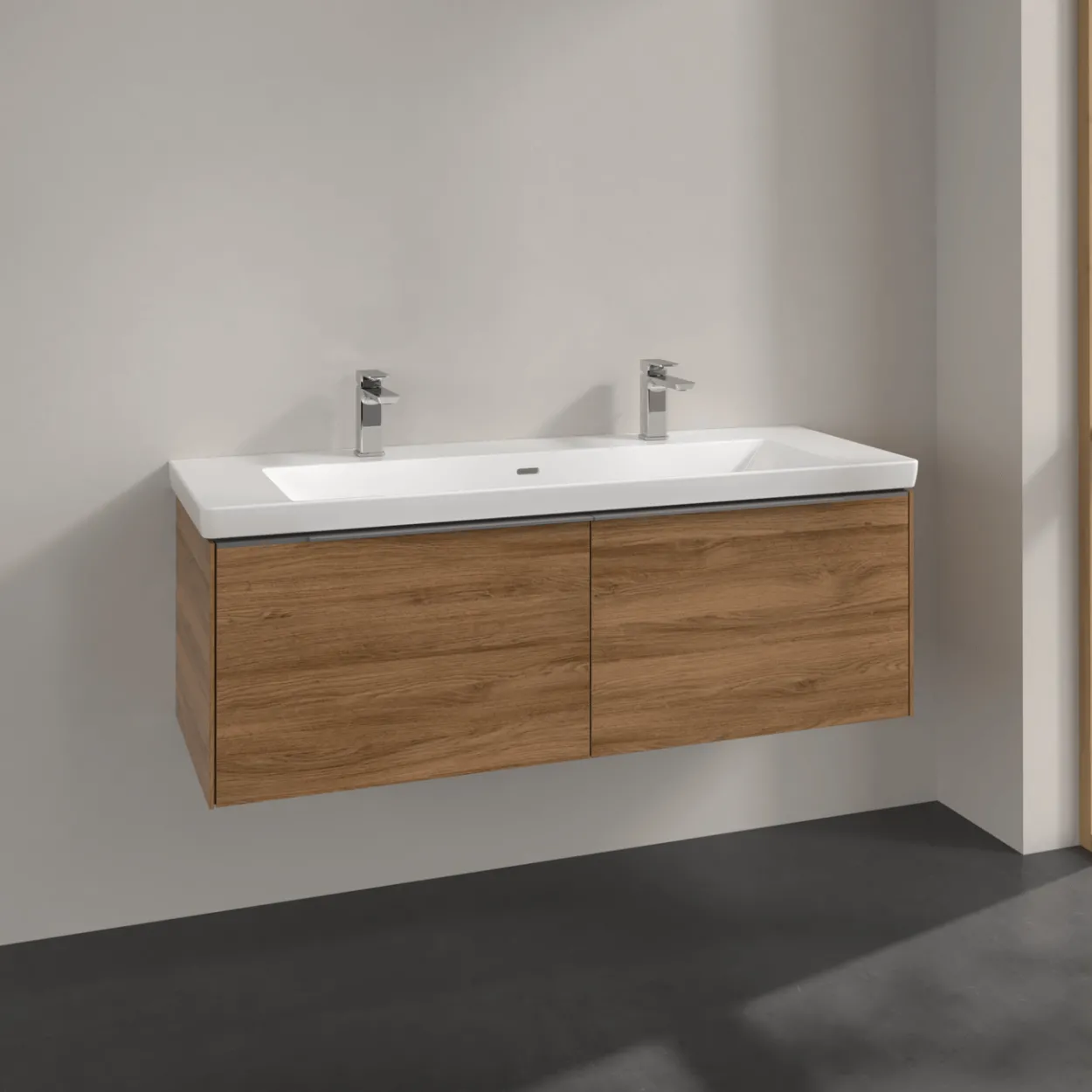 V&b subway 3.0 servantskap 127x42 kansas oak håndtak i krom