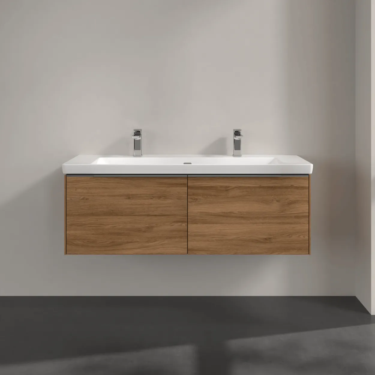 V&b subway 3.0 servantskap 127x42 kansas oak håndtak i krom