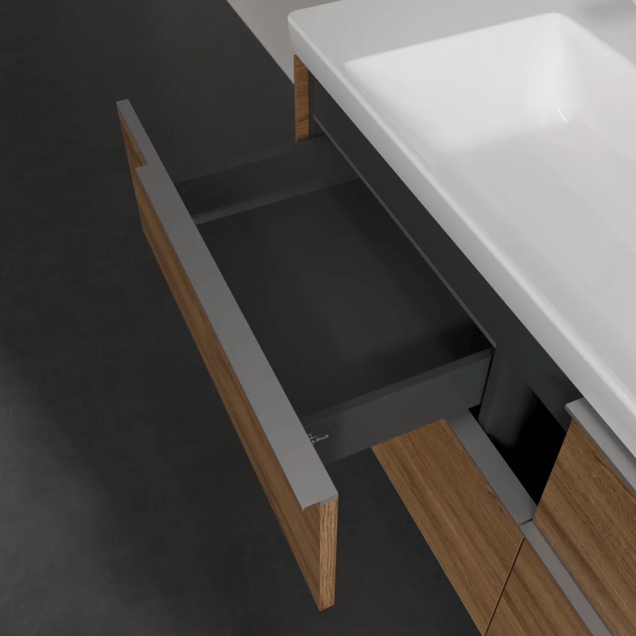 V&b subway 3.0 servantskap 127x57 kansas oak m/lys håndtak i krom