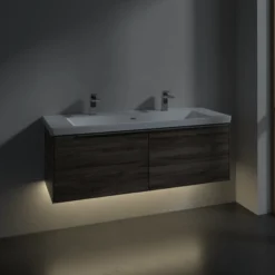 V&b subway 3.0 servantskap 127x42 kansas oak m/lys håndtak i krom