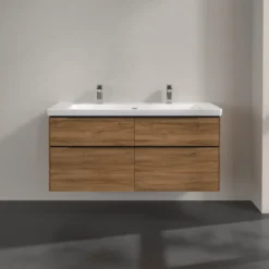 V&b subway 3.0 servantskap 127x57 kansas oak m/lys håndtak i volcano black
