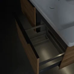 V&b subway 3.0 servantskap 127x42 kansas oak m/lys håndtak i volcano black