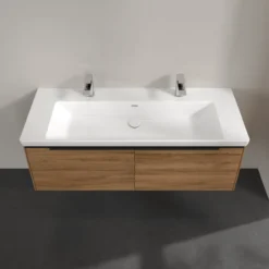 V&b subway 3.0 servantskap 127x42 kansas oak m/lys håndtak i volcano black