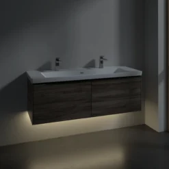 V&b subway 3.0 servantskap 127x42 kansas oak m/lys håndtak i volcano black