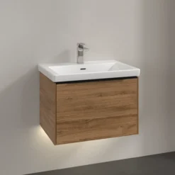 V&b subway 3.0 servantskap 66x42 kansas oak m/lys håndtak i volcano black
