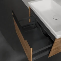 V&b subway 3.0 servantskap 66x42 kansas oak m/lys håndtak i volcano black