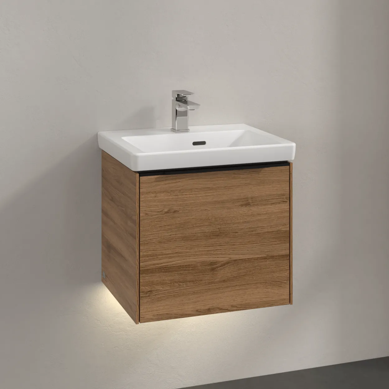 V&b subway 3.0 servantskap 47x42 kansas oak m/lys håndtak i volcano black