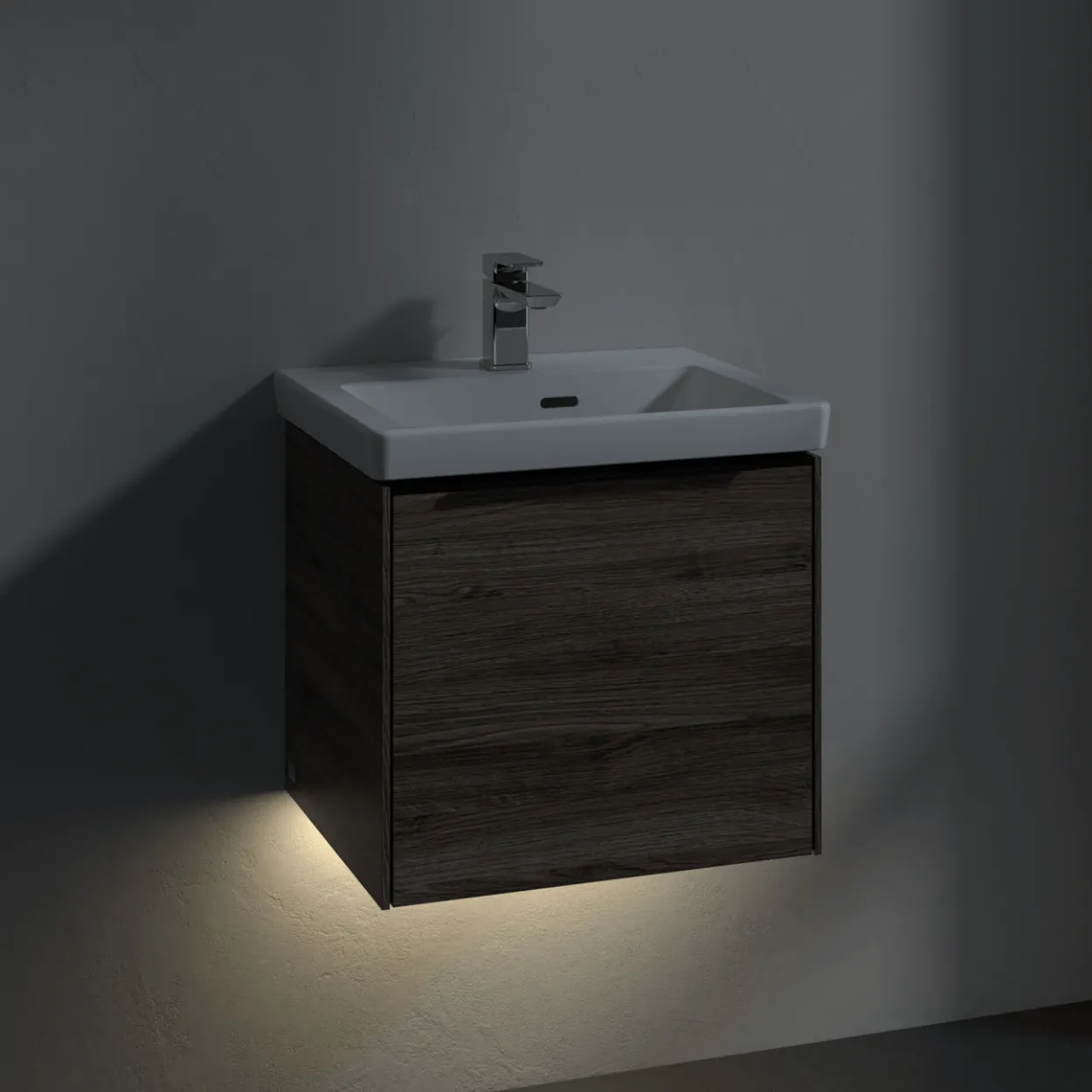 V&b subway 3.0 servantskap 47x42 kansas oak m/lys håndtak i volcano black
