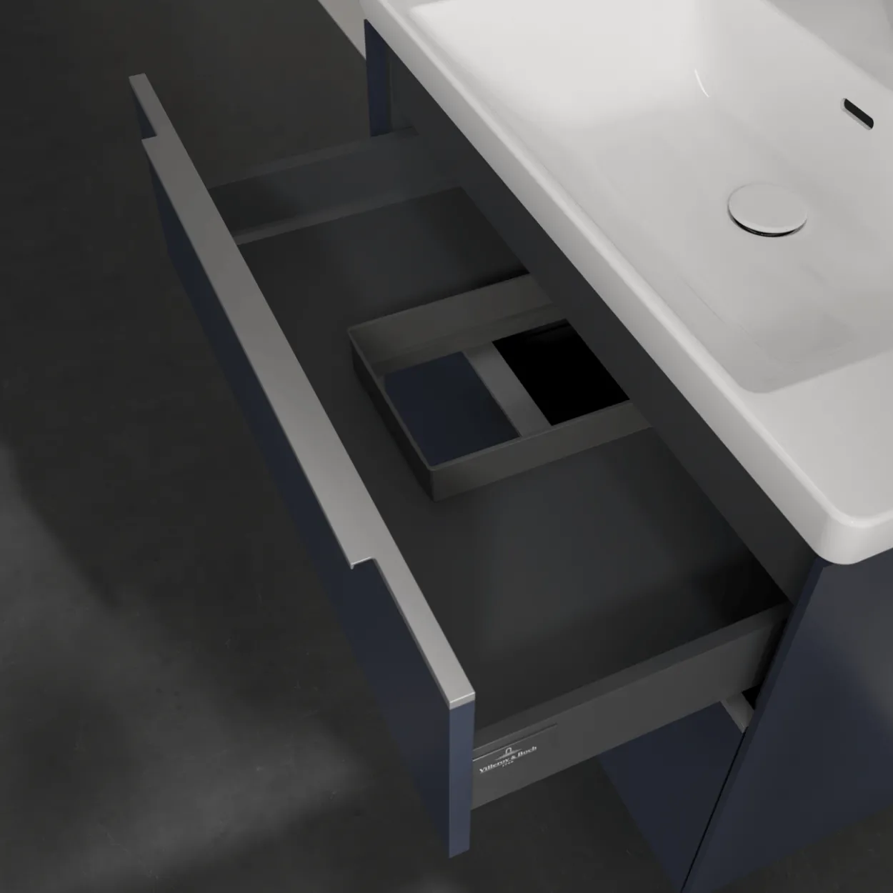 V&b subway 3.0 servantskap 77x57 marine blue håndtak i krom
