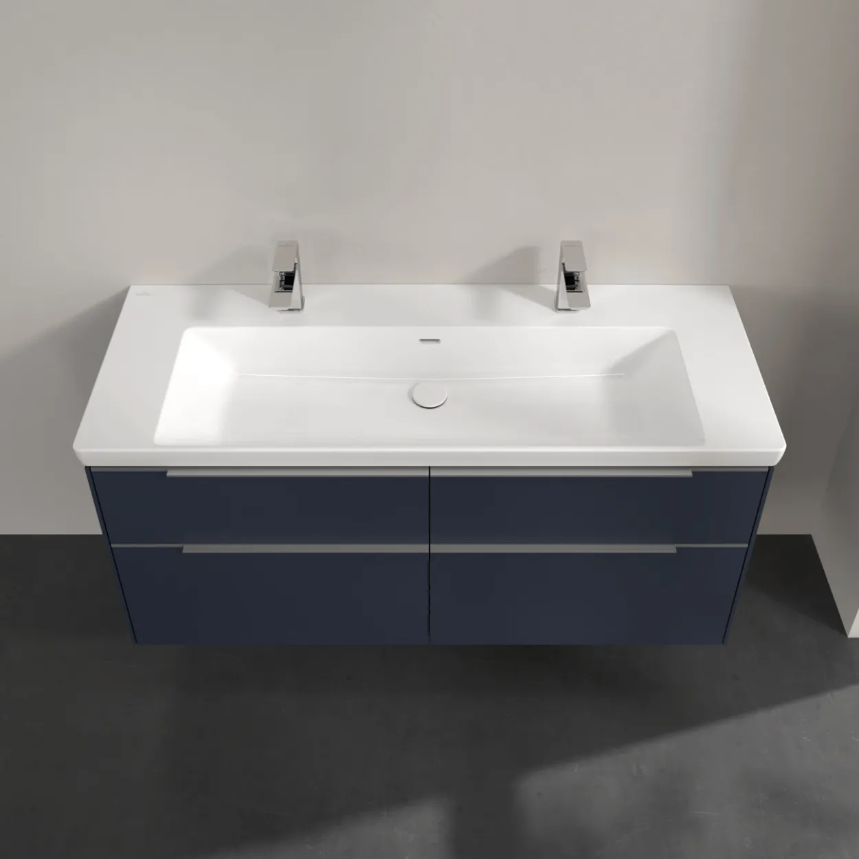 V&b subway 3.0 servantskap 127x57 marine blue håndtak i krom