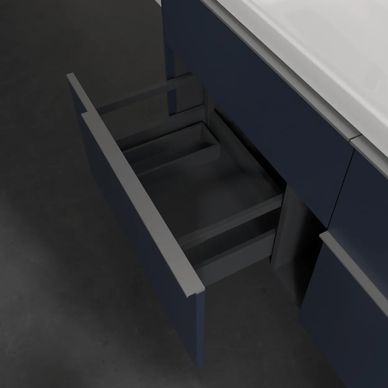 V&b subway 3.0 servantskap 127x57 marine blue håndtak i krom
