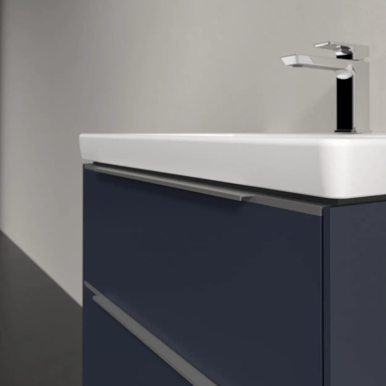 V&b subway 3.0 servantskap 62x57 marine blue håndtak i krom
