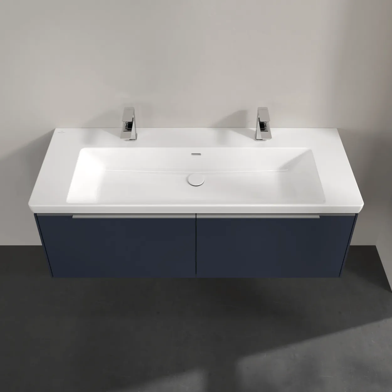 V&b subway 3.0 servantskap 127x42 marine blue håndtak i krom