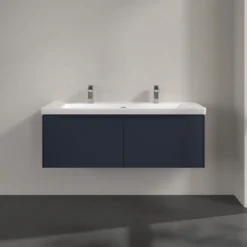 V&b subway 3.0 servantskap 127x42 marine blue håndtak i møbelets farge