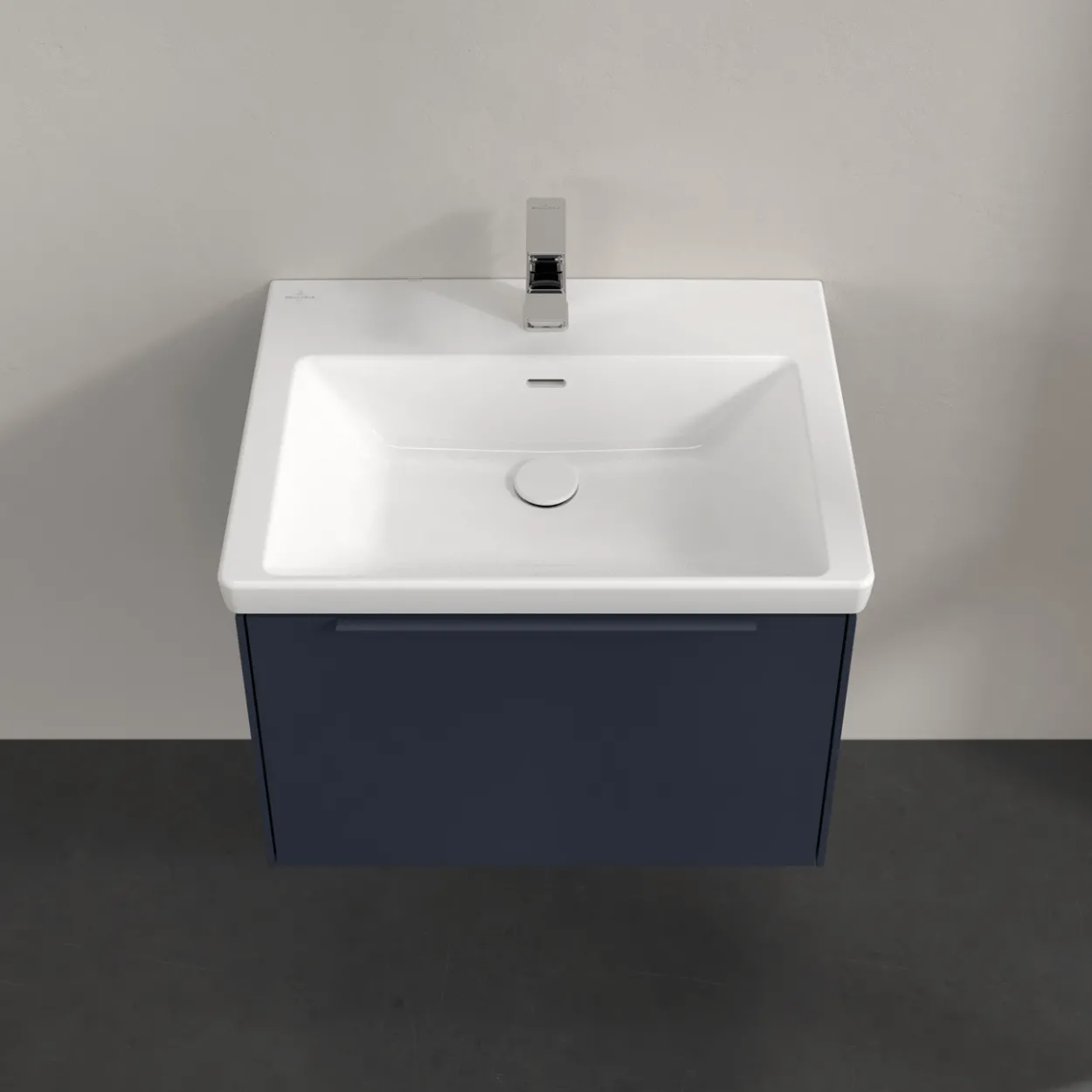 V&b subway 3.0 servantskap 66x42 marine blue håndtak i møbelets farge