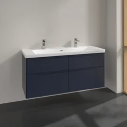 V&b subway 3.0 servantskap 127x57 marine blue håndtak i møbelets farge