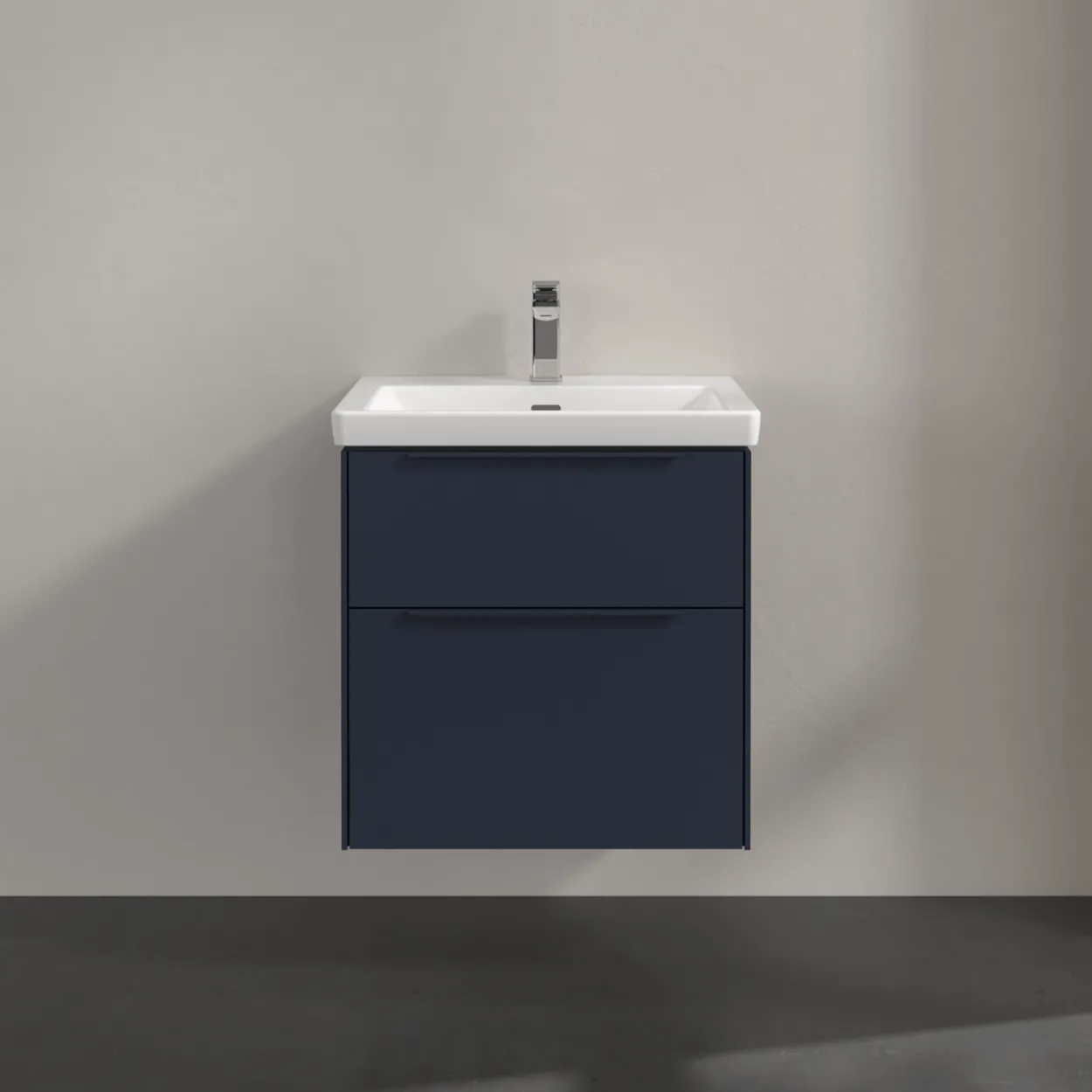 V&b subway 3.0 servantskap 57x47 marine blue håndtak i møbelets farge