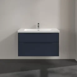 V&b subway 3.0 servantskap 97x57 marine blue håndtak i møbelets farge