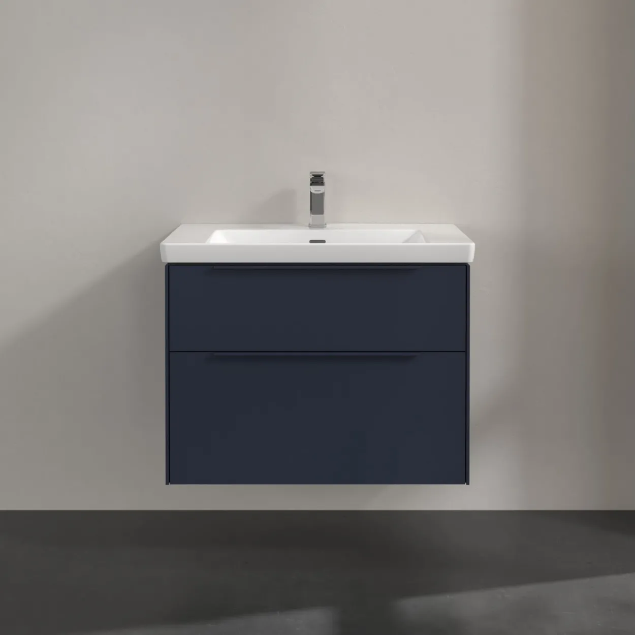 V&b subway 3.0 servantskap 77x57 marine blue håndtak i møbelets farge
