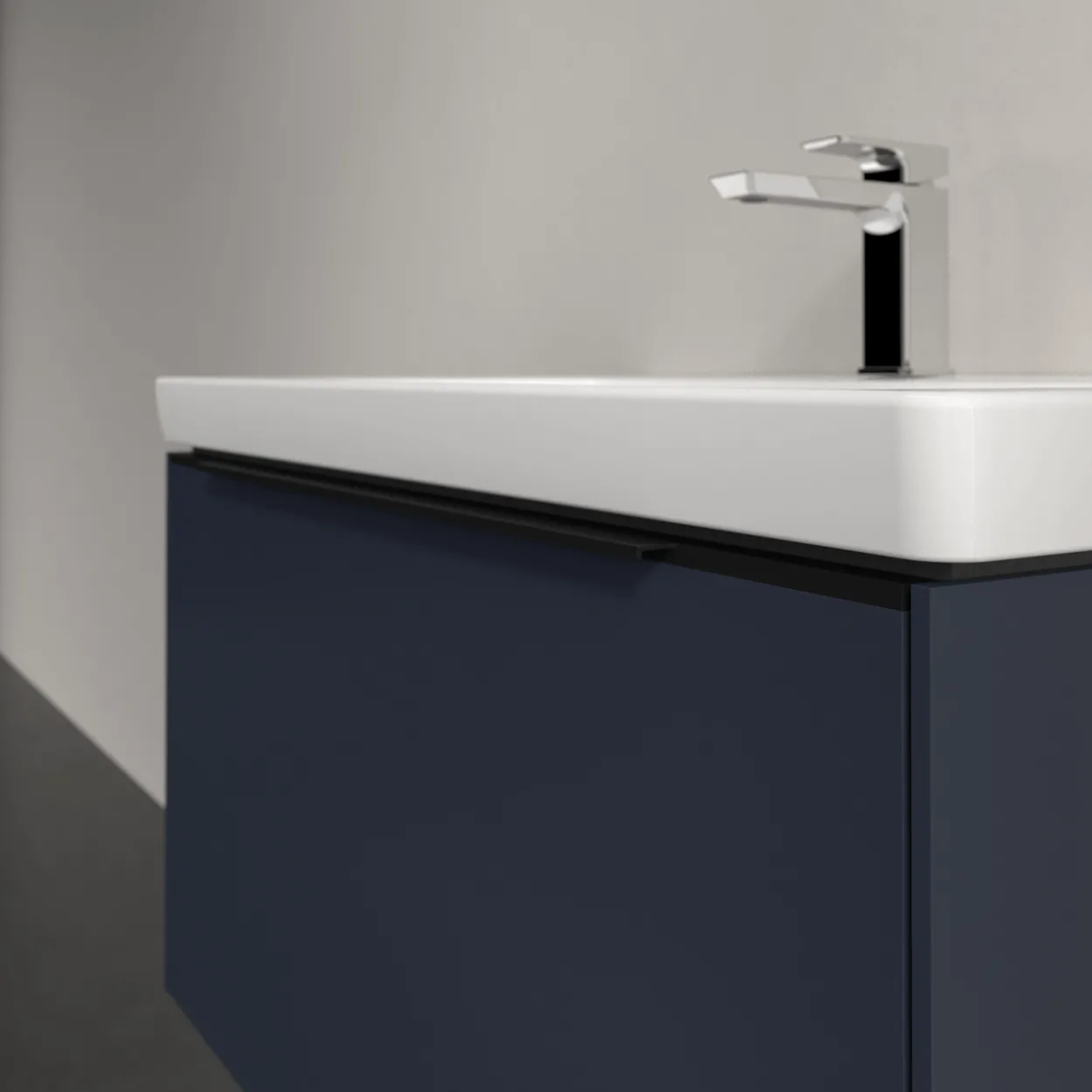 V&b subway 3.0 servantskap 77x42 marine blue håndtak i volcano black