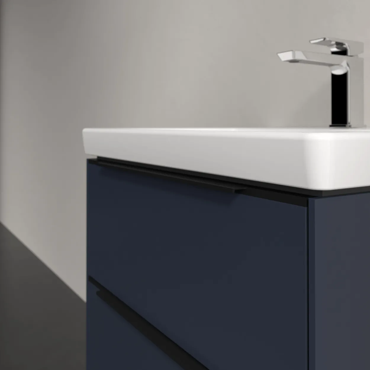 V&b subway 3.0 servantskap 57x47 marine blue håndtak i volcano black