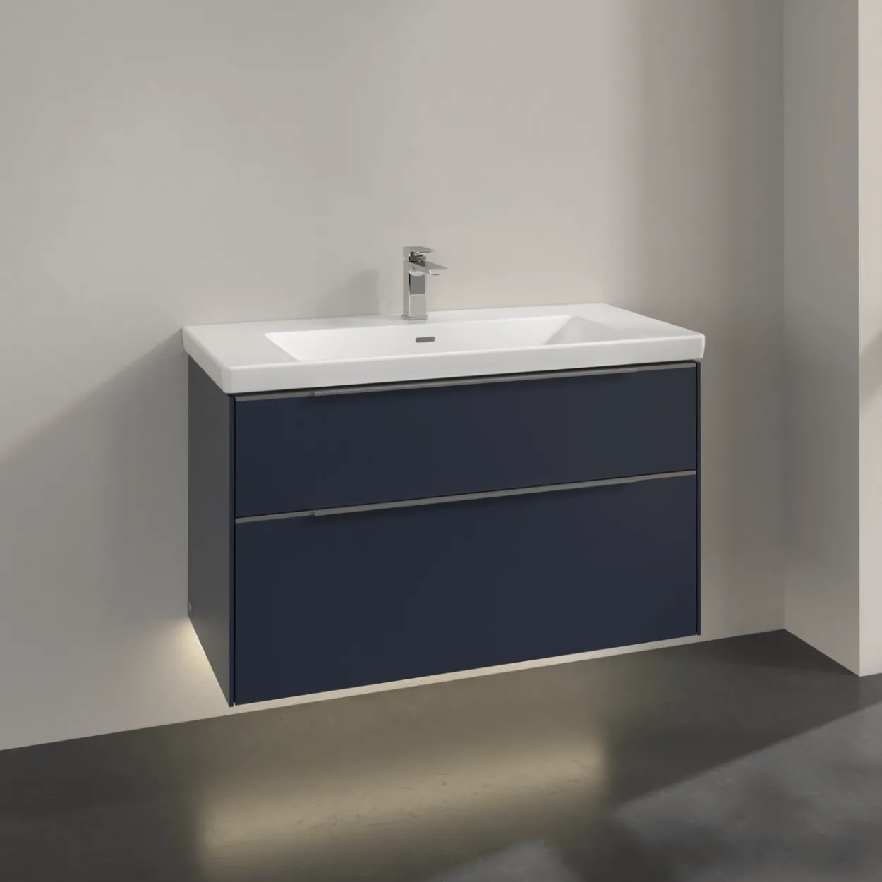 V&b subway 3.0 servantskap 97x57 marine blue m/lys håndtak i krom