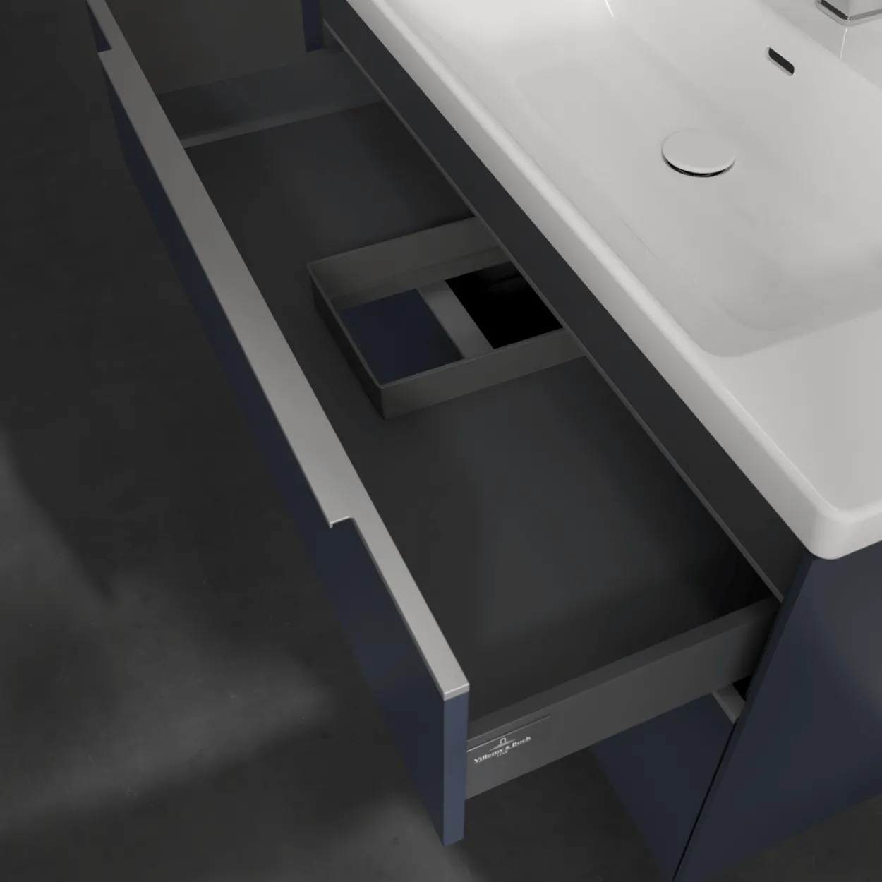 V&b subway 3.0 servantskap 97x57 marine blue m/lys håndtak i krom