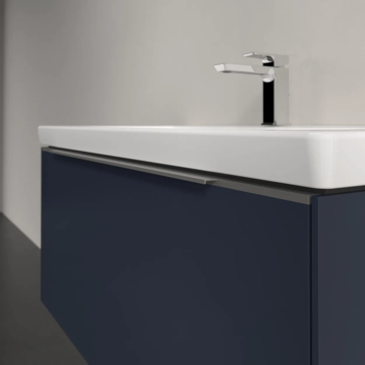 V&b subway 3.0 servantskap 97x42 marine blue m/lys håndtak i krom