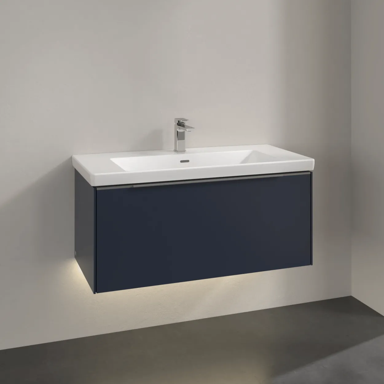 V&b subway 3.0 servantskap 97x42 marine blue m/lys håndtak i krom