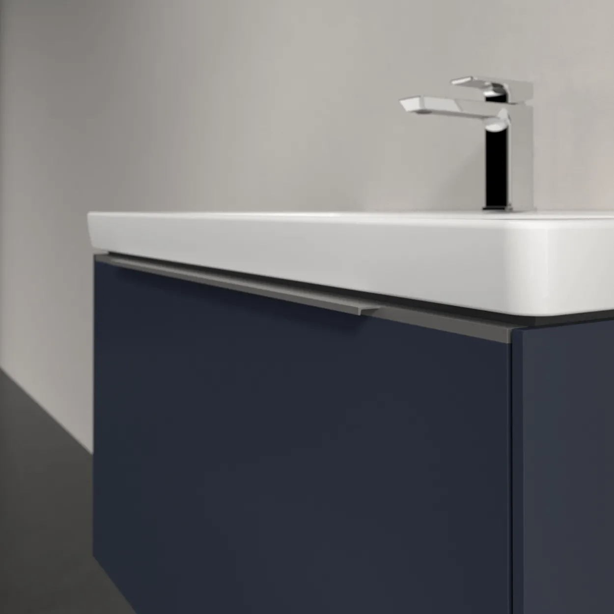 V&b subway 3.0 servantskap 77x42 marine blue m/lys håndtak i krom