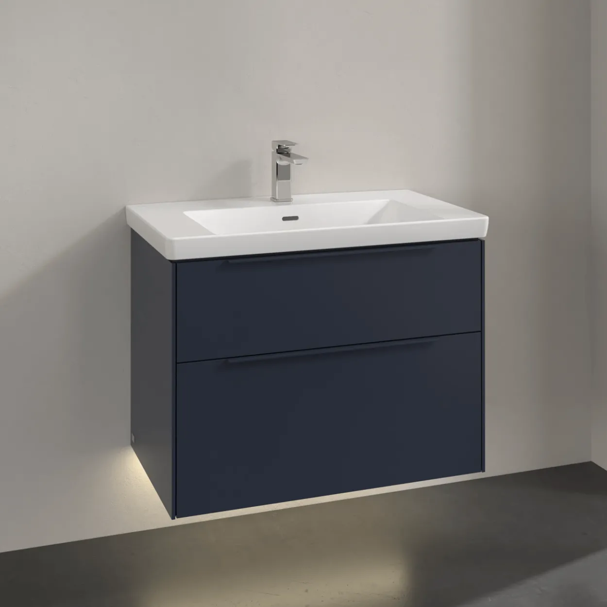 V&b subway 3.0 servantskap 77x57 marine blue m/lys håndtak i møbelets farge