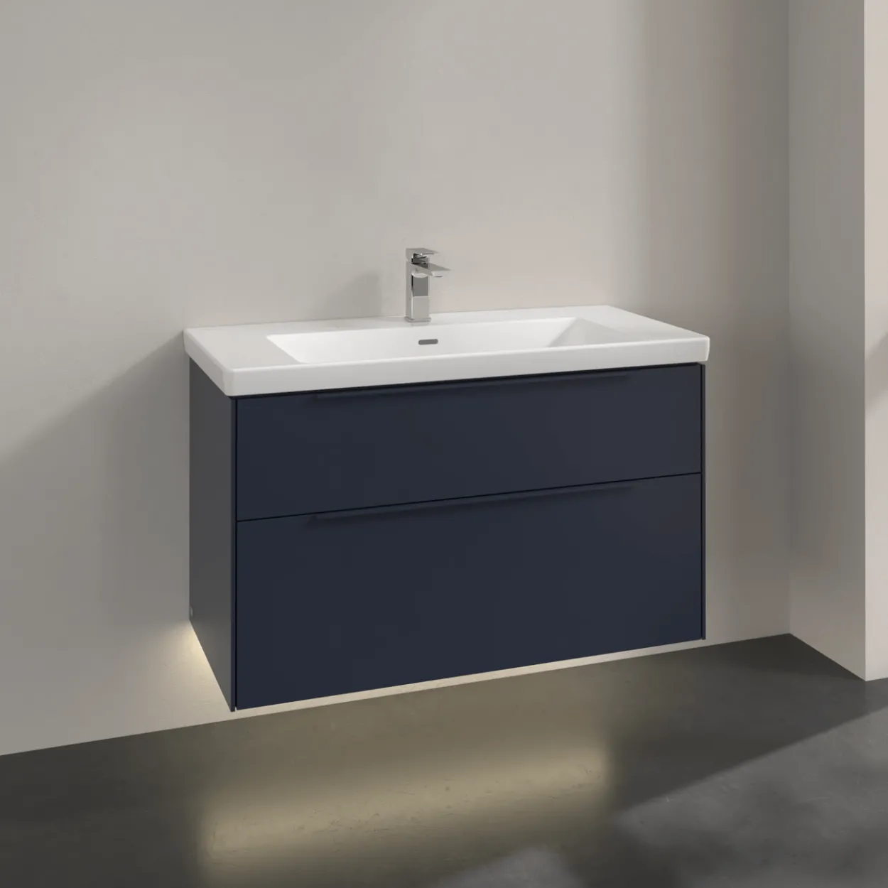 V&b subway 3.0 servantskap 97x57 marine blue m/lys håndtak i møbelets farge