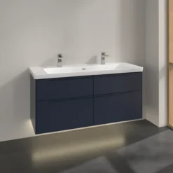 V&b subway 3.0 servantskap 127x57 marine blue m/lys håndtak i møbelets farge