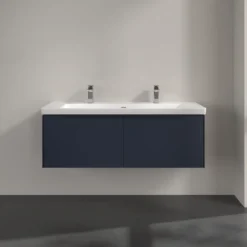 V&b subway 3.0 servantskap 127x42 marine blue m/lys håndtak i møbelets farge