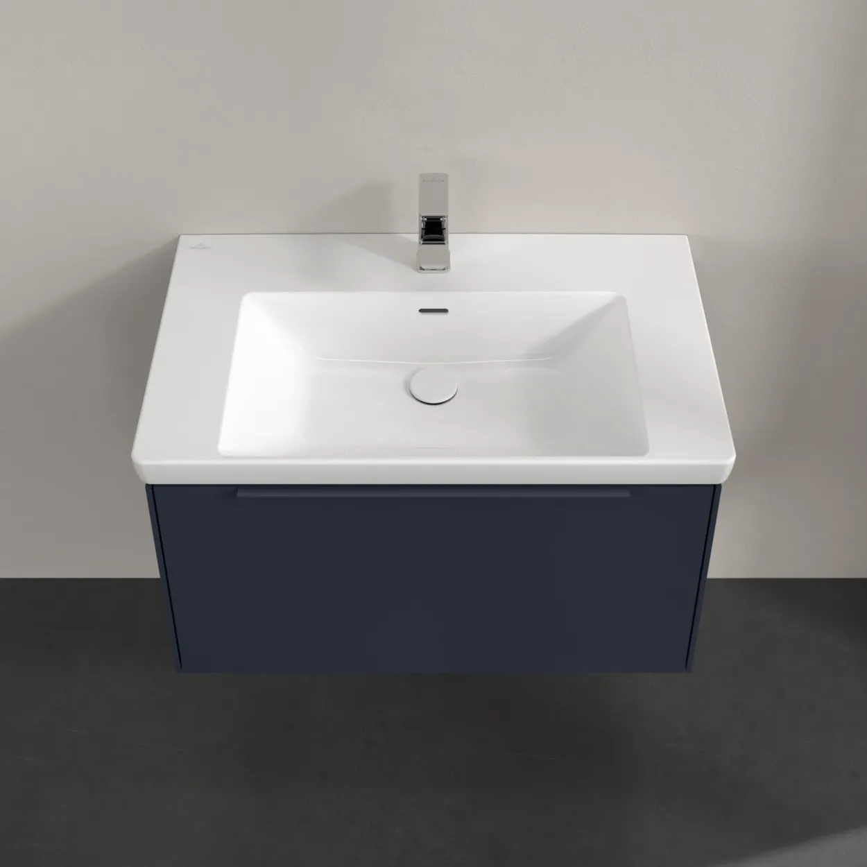 V&b subway 3.0 servantskap 77x42 marine blue m/lys håndtak i møbelets farge