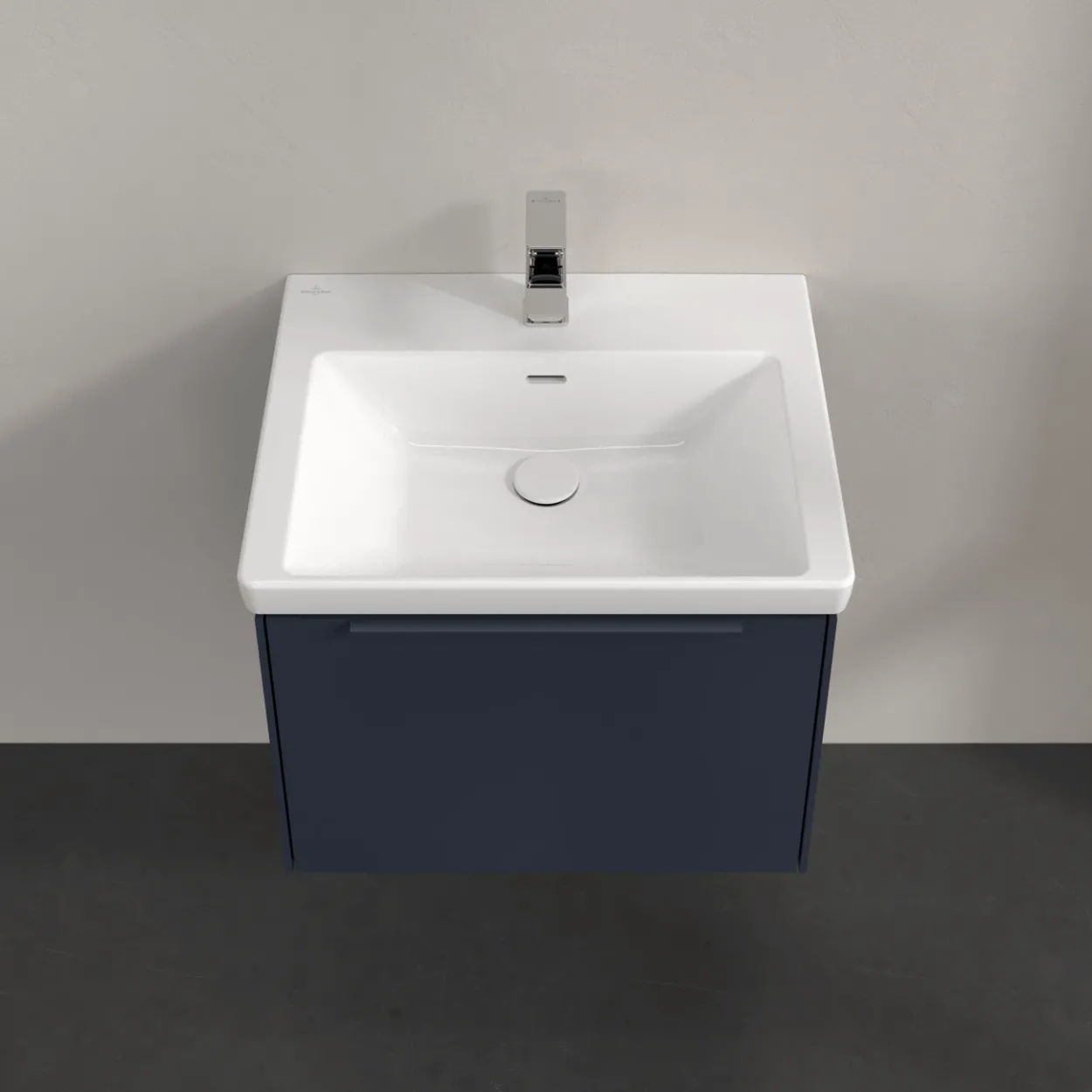 V&b subway 3.0 servantskap 57x42 marine blue m/lys håndtak i møbelets farge