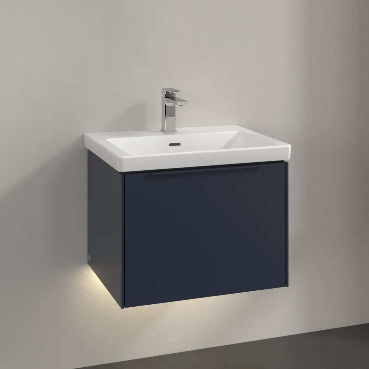 V&b subway 3.0 servantskap 57x42 marine blue m/lys håndtak i møbelets farge