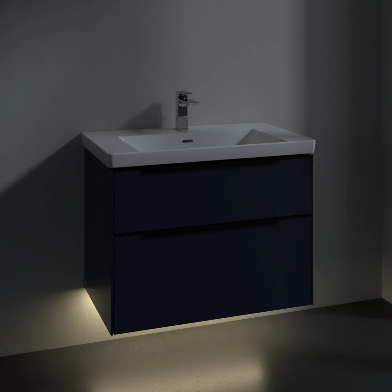 V&b subway 3.0 servantskap 77x57 marine blue m/lys håndtak i volcano black