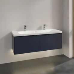 V&b subway 3.0 servantskap 127x42 marine blue m/lys håndtak i volcano black
