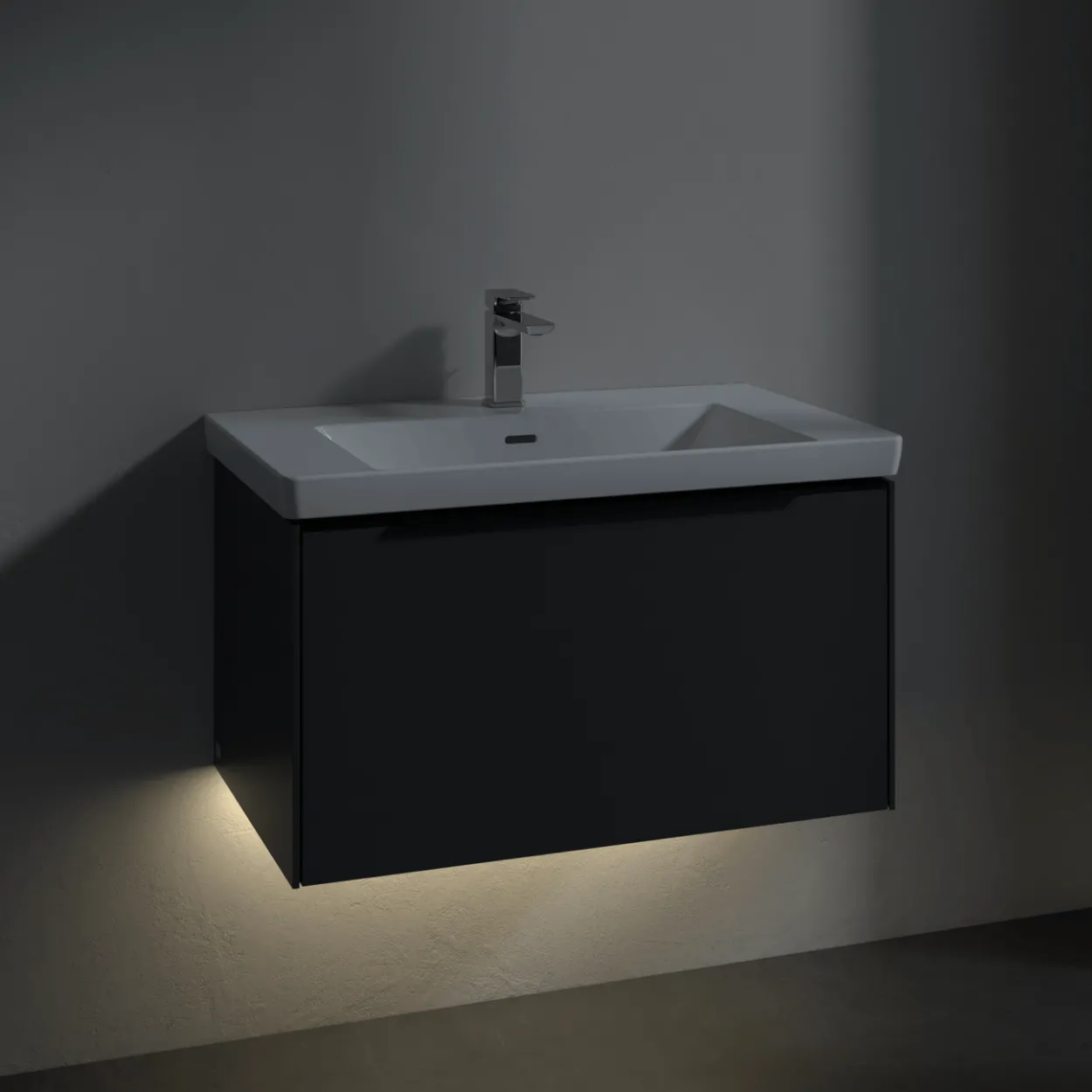 V&b subway 3.0 servantskap 77x42 marine blue m/lys håndtak i volcano black