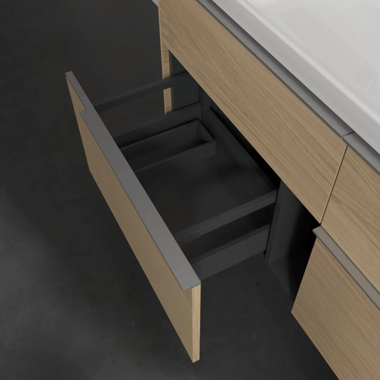 V&b subway 3.0 servantskap 127x57 nordic oak håndtak i krom